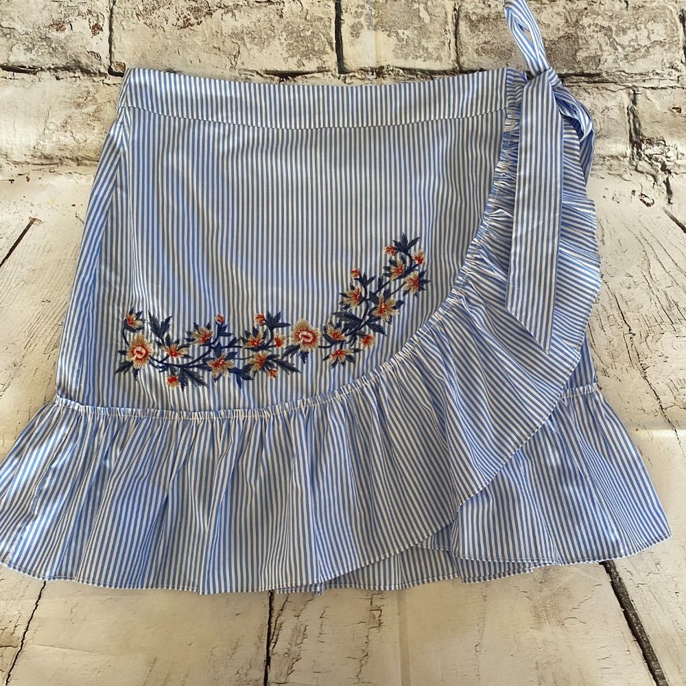 Socialite Blue and White Wrap Skirt